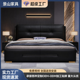 輕奢軟包牀主臥高級感現代簡約皮牀家用臥室雙人牀意式極簡儲物牀
